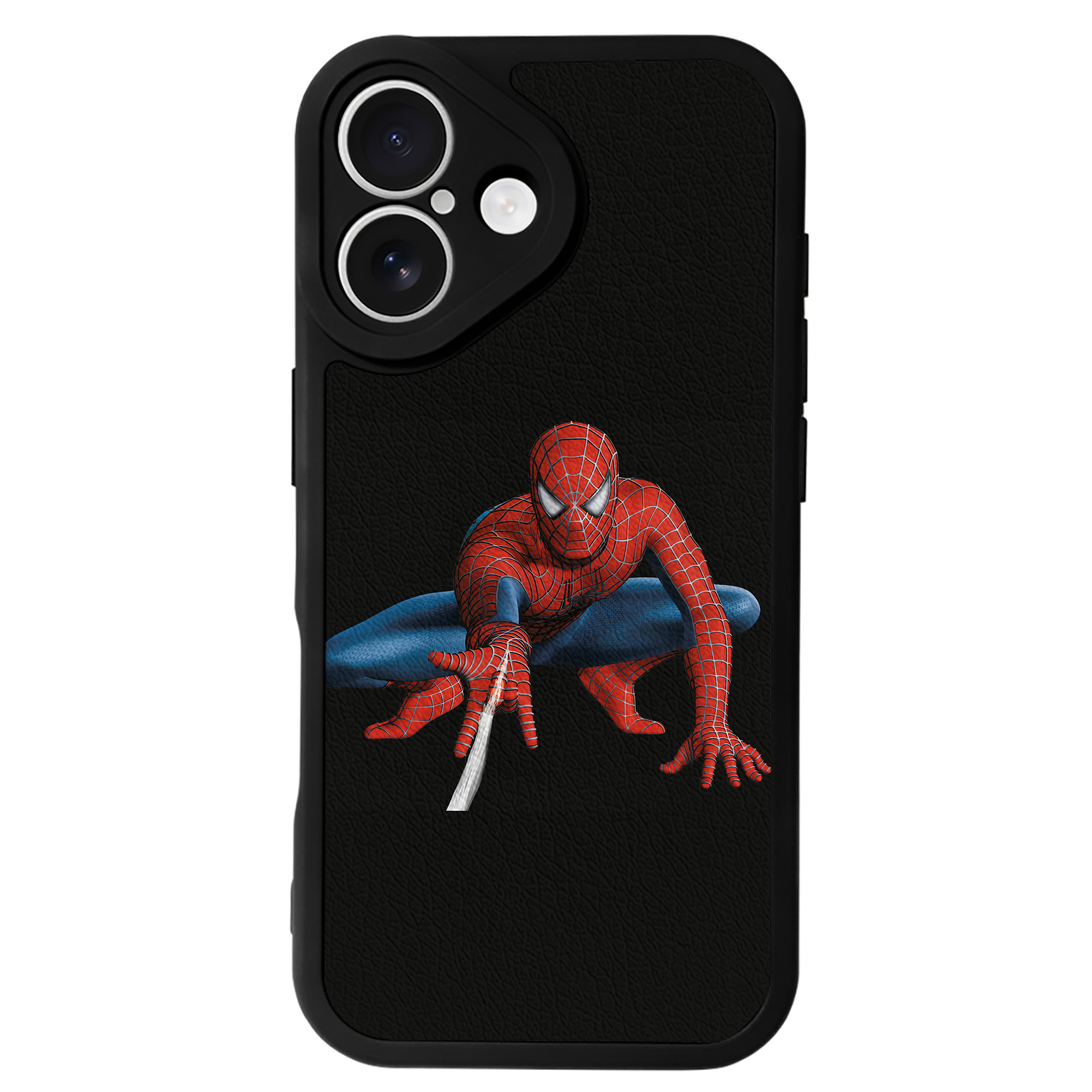 （画像用） Spider Man スパイダーマン 【iPhone 16シリーズ対応】シリコンスマホケース（レザー調） 材質：シリコン